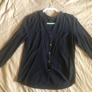 Banana Republic Factory- Long-Sleeve Navy Blouse